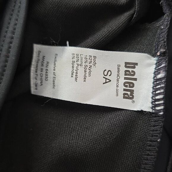 Balera Women's Size Small Black Cross Back Square Neck Dance Leotard - Picture 6 of 6